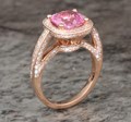 Elizabethan Pave Engagement Ring in Rose Gold