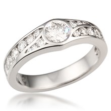 Triangular Channel Engagement Ring