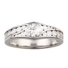 Triangular Channel Engagement Ring - top view