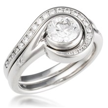 Diamond Swirl Engagement Ring