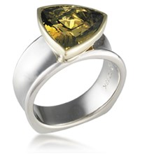 Modern Trillion Bezel Cocktail Ring