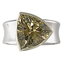 Modern Trillion Bezel Cocktail Ring - top view