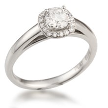 Cathedral Cushion Halo Pave Engagement Ring