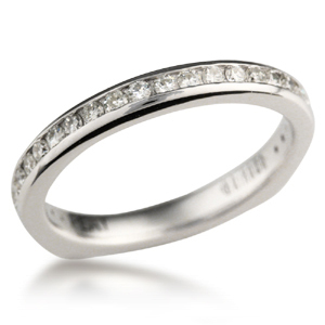 Diamond Channel Wedding Band With European Shank