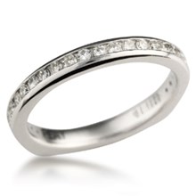 Diamond Channel Wedding Band With European Shank