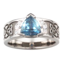 Celtic Knot Trinity Engagement Ring  - top view