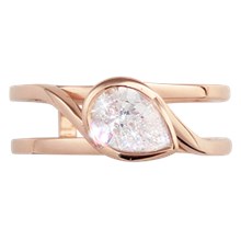 Pear Swirl Scaffold Engagement Ring  - top view
