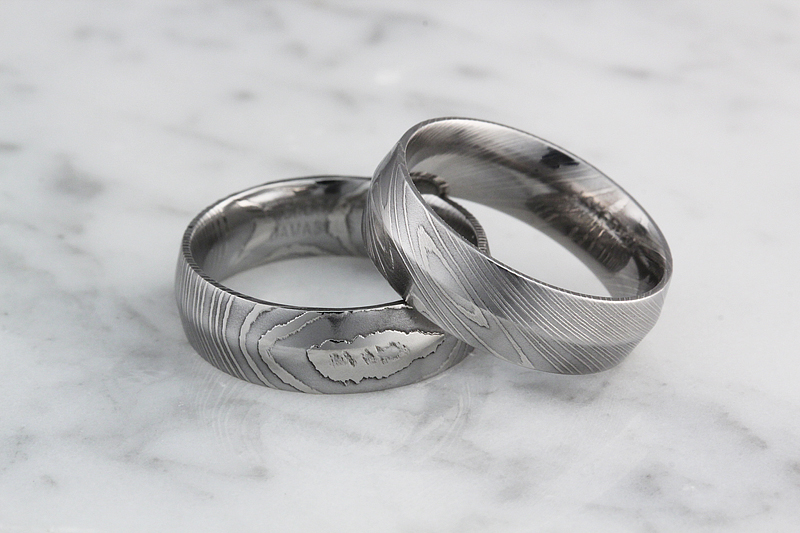 Traditional Damascus Steel KnifeEdge Band Set