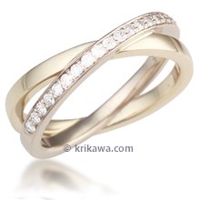 Pave Layered Crossover Wedding Band 