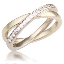 Pave Layered Crossover Wedding Band