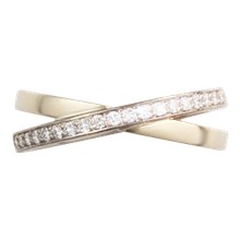 Pave Layered Crossover Wedding Band - top view