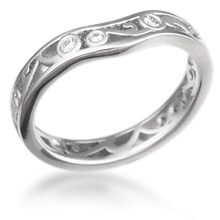 Modern Curlicue Wedding Band