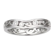 Modern Curlicue Wedding Band - top view