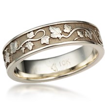 Eternity Grape Vine & Leaf Wedding Band