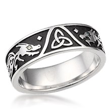 Dragon Celtic Trinity Wedding Band