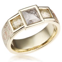 Three Pyramid Mokume Men's Ring