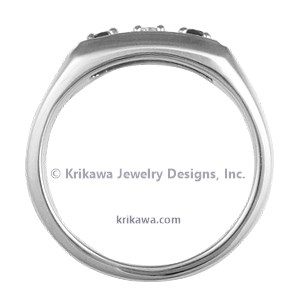 Bead Set Three Stone Mens Ring