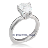 Pear Pave Prong Engagement Ring