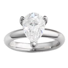 Pear Pave Prong Engagement Ring - top view