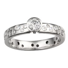 Scattered Diamond Engagement Ring - top view