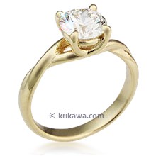 Twisted Solitaire Engagement Ring 