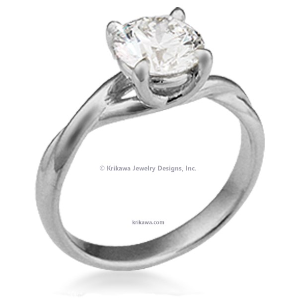 Twisted Solitaire Engagement Ring