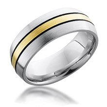 Darkened Groove Gold Inlay Band