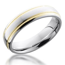 Gold Millegrain Inlay Band