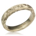 Hand Engraved Swirl Wedding Band 