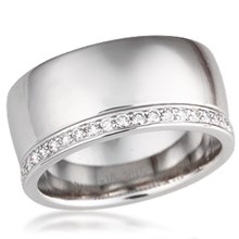Diamond Side Channel Wedding Band