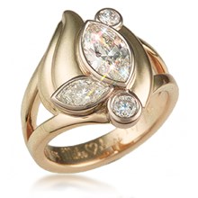 Marquise Bevel Anniversary Ring