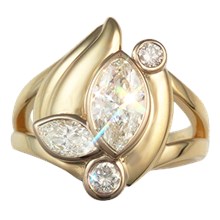 Marquise Bevel Anniversary Ring - top view