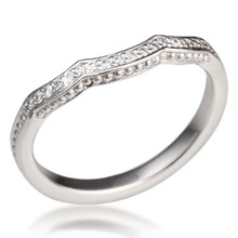 Micro Pave Curved Wedding Band 0.10ctw