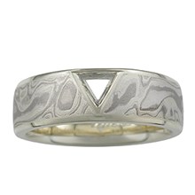 Macle Mokume Wedding Band - top view