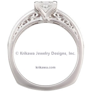 Vintage Scrollwork Solitaire Engagement Ring