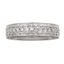 Hand Engraved Pave Wedding Band - top view