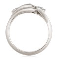 Three Stone Channel Wave Engagement Ring