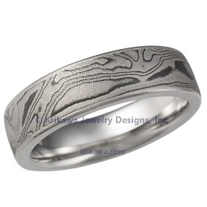 Mokume Wedding Band