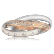 Mokume Rolling Ring - top view