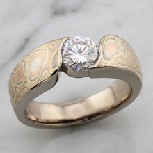 Autumn Mokume Wave Engagement Ring