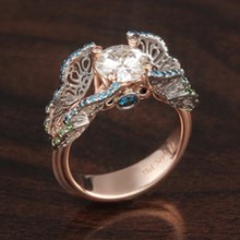 Rose Gold Butterfly Engagement Ring