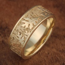 Oak Leaf Wedding Band, Size 6