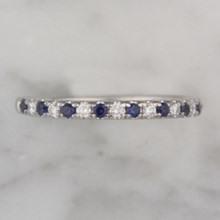 Sapphire and Diamond Wedding Band - top view