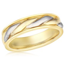 Twist Mens Two-Tone Wedding Band