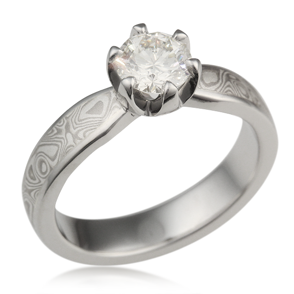 mokume solitaire tapered engagement