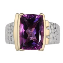 Hammered Two-Tone Ring - top view