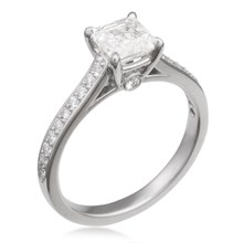 Bead Set Cathedral and Basket Engagement Ring