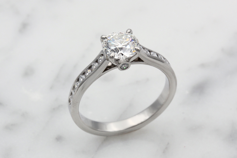 Bead Set Cathedral and Basket Engagement Ring