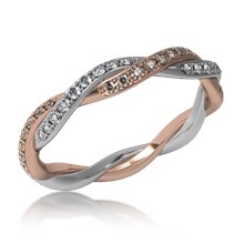Tight Twist Double Diamond Wedding Band 