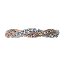 Tight Twist Double Diamond Wedding Band  - top view